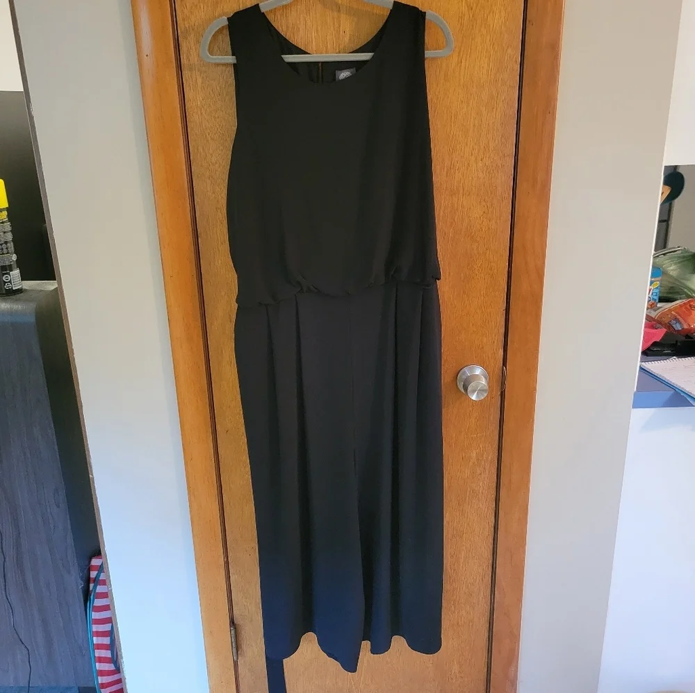 Vince Camuto Black Blouson Jumpsuit Plus Size 18W Wide Leg - Picture 3 of 8